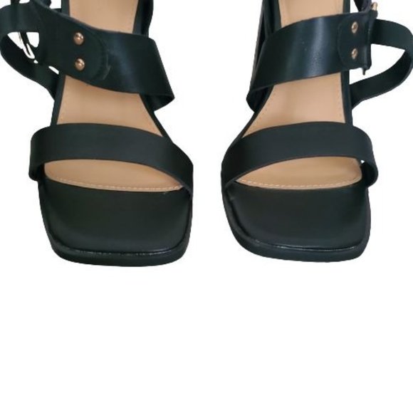 JustFab Women's KAIA Strappy Block Heeled Sandals Black Size 8 NWOT - Picture 15 of 16